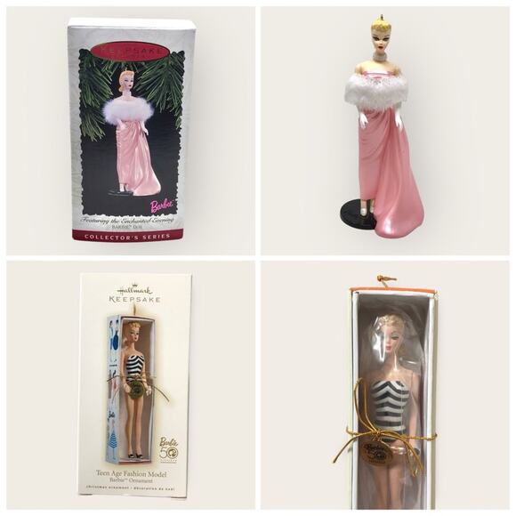 Barbie 2 Set Christmas Ornaments Teen Fashion Model & Enchanted Evening - Picture 9 of 9